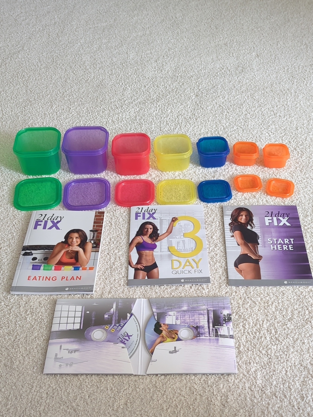 21 Day Fix Colorful Portion Control Container Set with Guides - Multi-Color